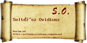 Soltész Ovidiusz névjegykártya